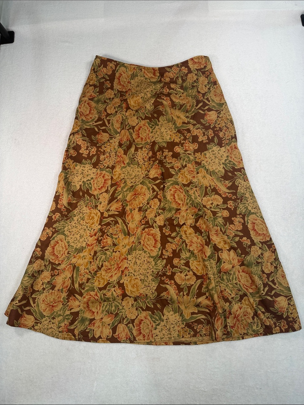 Vintage 90's LizSport Antique Floral A-Line Midi Skirt